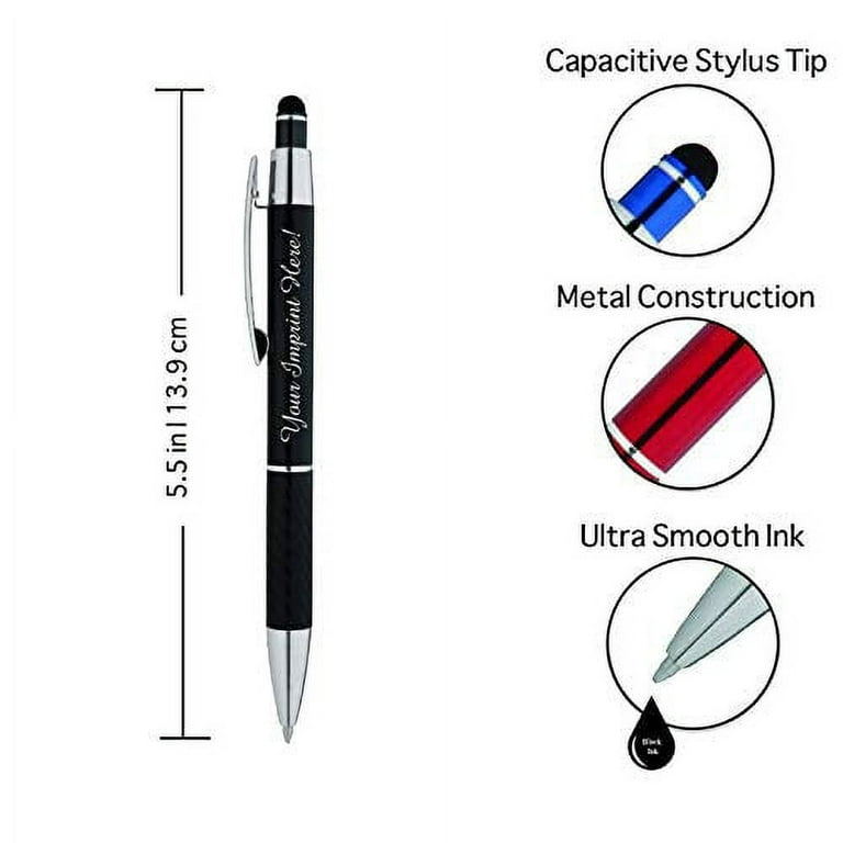 Personalized Black Silver Ballpoint Pen Custom Engraved Free