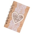 thumbnail image 1 of Rústico Kraft Encaje Cubierta De Madera Decoración Boda Libro De Visitas Cuaderno Mr Mrs, 1 of 9