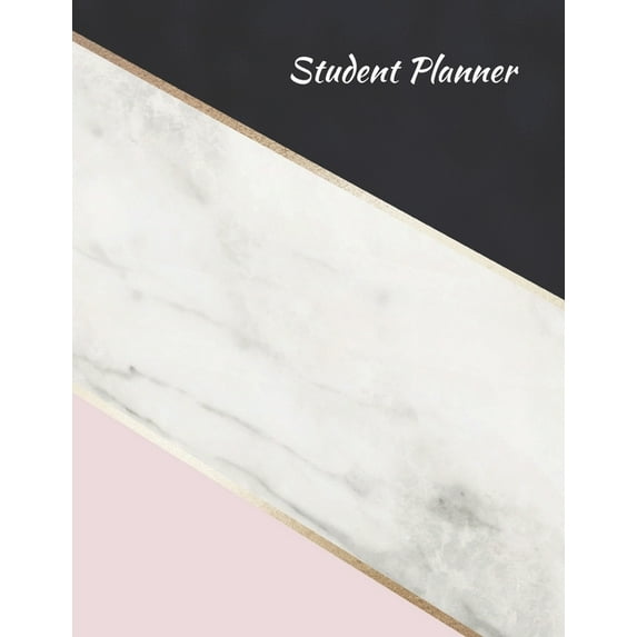 Student Planner : Student Monthly Daily Organizer Undated for School College High School or Homeschool Rose gold trendy design 8.5 x 11 in