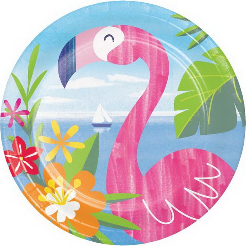 Pink Flamingo Luau Pineapple Double Wall Cooler Cup Summer Fun Pool Party Picnic 