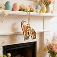 thumbnail image 4 of Easter Elephant Pendant Wooden Hanging Ornament with Rope Sister Gift Spring Decor(A), 4 of 6
