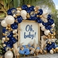 thumbnail image 5 of Navy Blue Gold Balloon Graland Arch Kit, Double Stuffed Pearl White Royal Blue Chrome Gold with Confetti Balloons for New Year Graduation Birthday Wedding Party Decorations, 5 of 7