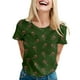 thumbnail image 1 of Gibobby Camisa navideña mujer Camiseta de manga corta con cuello redondo y estampado de Navidad para mujer(Verde,G), 1 of 5