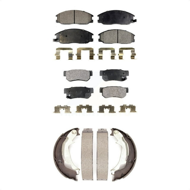 Transit Auto Front Rear Semi-Metallic Brake Pads and Parking Shoes Kit for Car Hyundai XG350 XG300 KFN-100525
