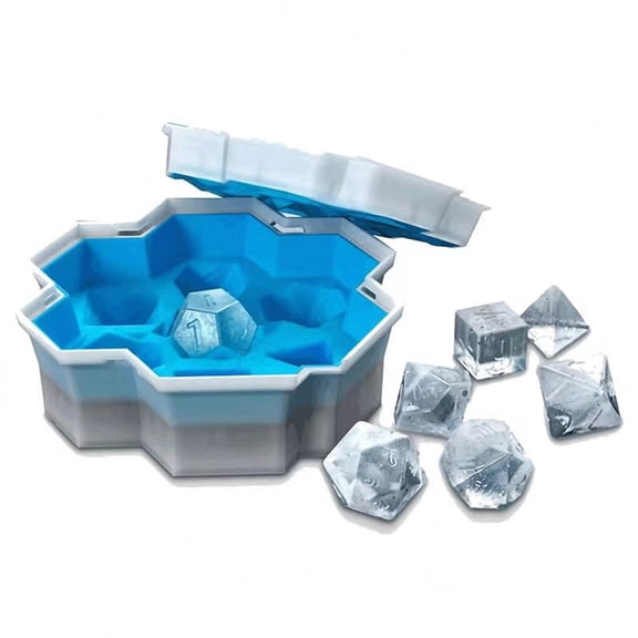 Ice Mold, Easy-Release Silicone & Flexible Silicone 7-Ice Cube Tray for Cocktail, Freezer, Stackable Ice Trays with Covers