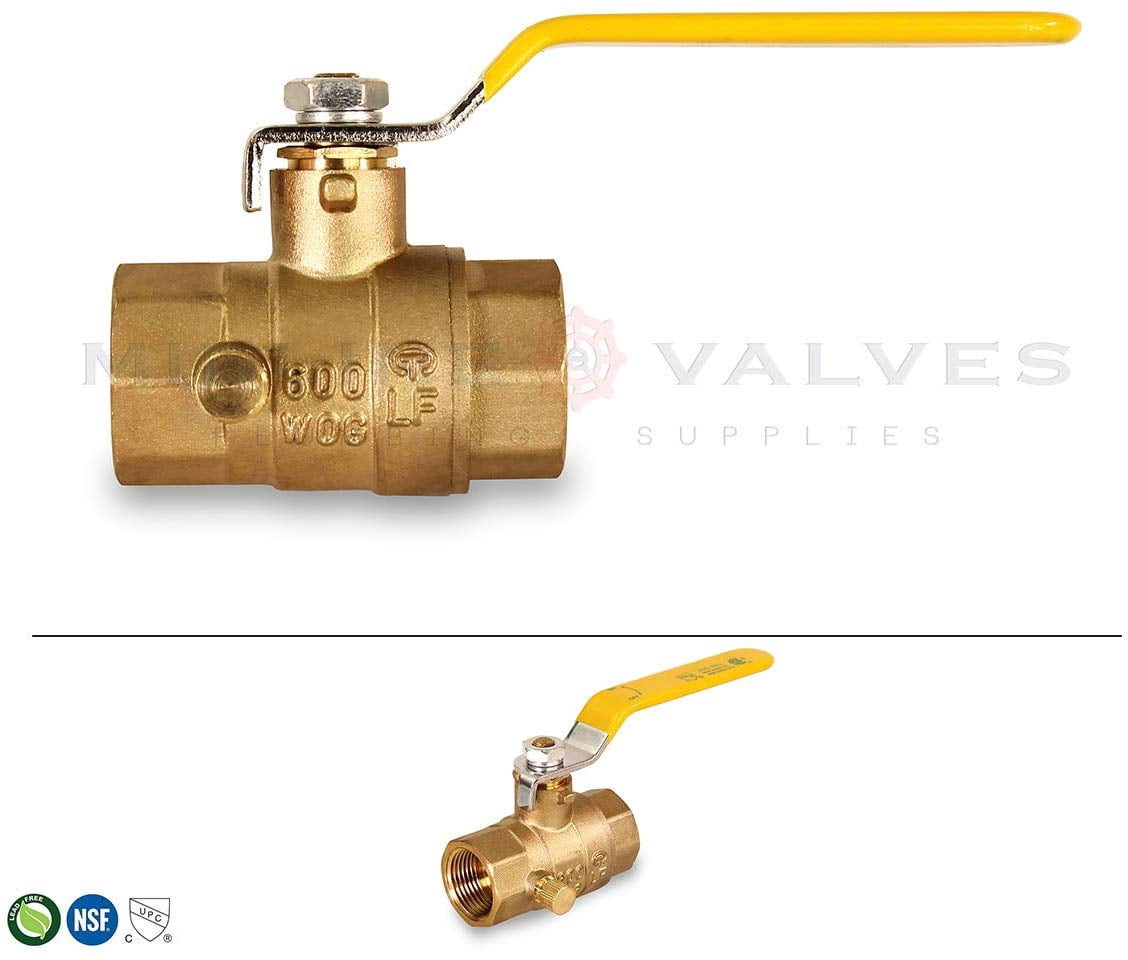 3/4 in. FIP x 3/4 in. FIP Premium Brass Full Port Ball Valve with Drain (10 Pack)