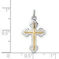 thumbnail image 2 of Sterling Silver Rhodium-Plated & 18K Gold-Plated Cross Charm (24 X 14) Made In United States qc5864, 2 of 2