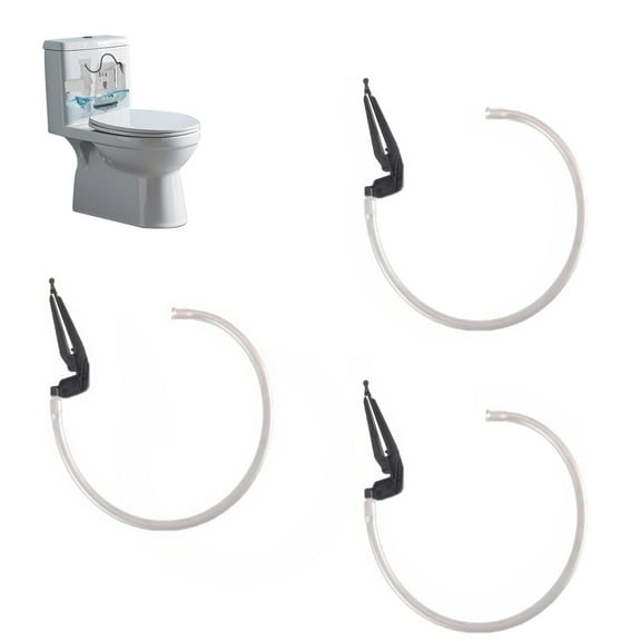 3Pcs Toilet Refill Tube Replacement, Toilet Tank Replacement Hose Kit Overflow Pipe and Clip Compatible with 100 200 200A and 400 Fill Valves, White