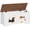 White 43.3''L x 15.7''W x 19.5''H, variant on HOOBRO Storage Bench, Toy Box Organizer with Puppy Pattern, Shoe Bench with 2 Safety Hinges,&nbsp;Farmhouse Style, 39.4''L x 15.7''W x 19.5''H for Entryway,White and Walnut WH494CW01