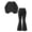 Black, variant on vzibsiv Girls 2 Piece Outfits Long Sleeve Crew Neck Sweatshirt Flare Pants Tracksuit Casual Fall Winter Clothing Set Pink 7-8Years
