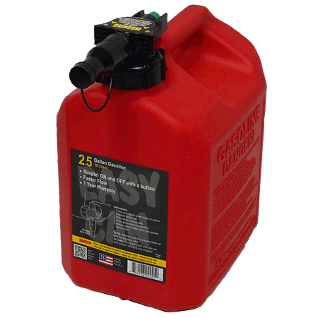 Easy Can 2.5 Gallon Gasoline Can with Auto-Stop Nozzle and Flame Mitigation Device