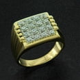 thumbnail image 3 of Forever Jewels 2.20Ct Round Cut Moissanite Men Cluster Engagement Ring 14K Yellow Gold Plated, 3 of 4