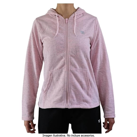 Sudadera Wilson Talla EG Deportiva con Cierre y Capucha de French Terry Rosa