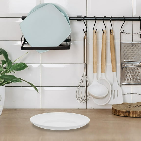 OUNONA Reusable Plastic Plate Dinner Plate Salad Dessert Appetizer Plates Serving Platters And Trays For Home And Restaurant White