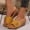 Yellow, variant on Women's Open Toe 3D Floral Applique Wedge Slide Sandals, Soft Synthetic Leather Casual Daily Summer Outdoor Mule Shoes(White,5.5)
