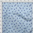thumbnail image 4 of oneOone Cotton Cambric Grayish Blue Fabric Floral Floral Silhouette With Texture Diy Clothing Quilting Fabric Print Fabric By Yard 42 Inch Wide, 4 of 4