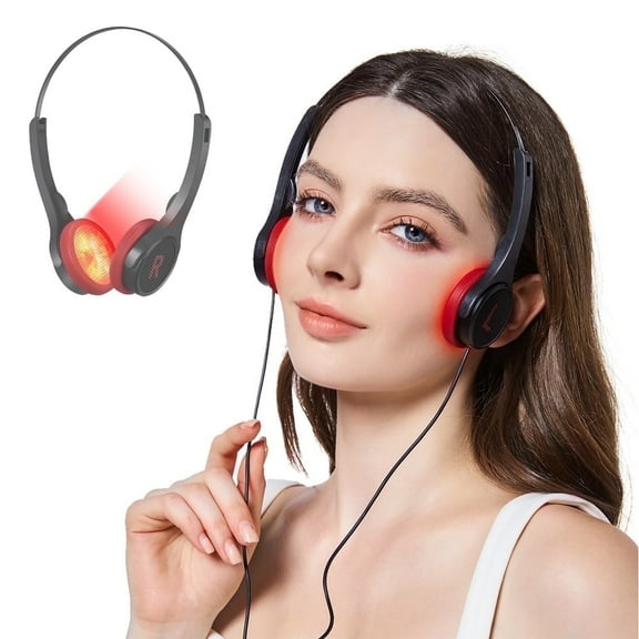 TMJ Relief Jaw Red Infrared Light 660/850/940nm Therapy Headset Heating Pad Device, USB Powered