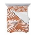 thumbnail image 7 of Quilts Twin-XL Size Bedding Set, Palm Leaves Burnt Orange Lightweight Quilted Comforter, Summer Botanical Coastal Tropical Soft Bedspread Coverlet with Pillow Covers for All Season, 68" x 98", 7 of 7