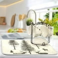 thumbnail image 5 of Yayeee Dish Drying Mat for Kitchen Counter 18"x24" Microfiber Absorbent Pad, Black Deer, 5 of 7
