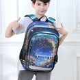 thumbnail image 6 of FORMRS Unisex School Backpack 17" Student Travel Bag with Laptop Compartment, Beautiful Floral Moon, 6 of 7