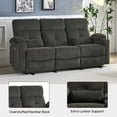 thumbnail image 6 of Recliner Sofa, Power Reclining Sofa with Heat and Massage, 3 Seater Power Recliner Couch with USB Ports, Cup Holders, Side Pockets, Plush Fabric Wall Hugger Sofa Recliners for Living Room, 6 of 7