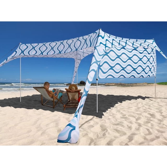 Carpa de playa con toldo EasierHike, 305 x 305 cm, con protección UPF50+