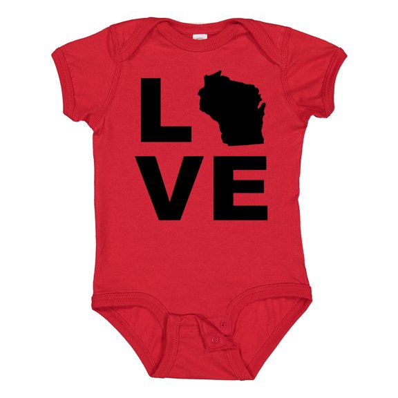 Inktastic Love Wisconsin Boys or Girls Baby Bodysuit