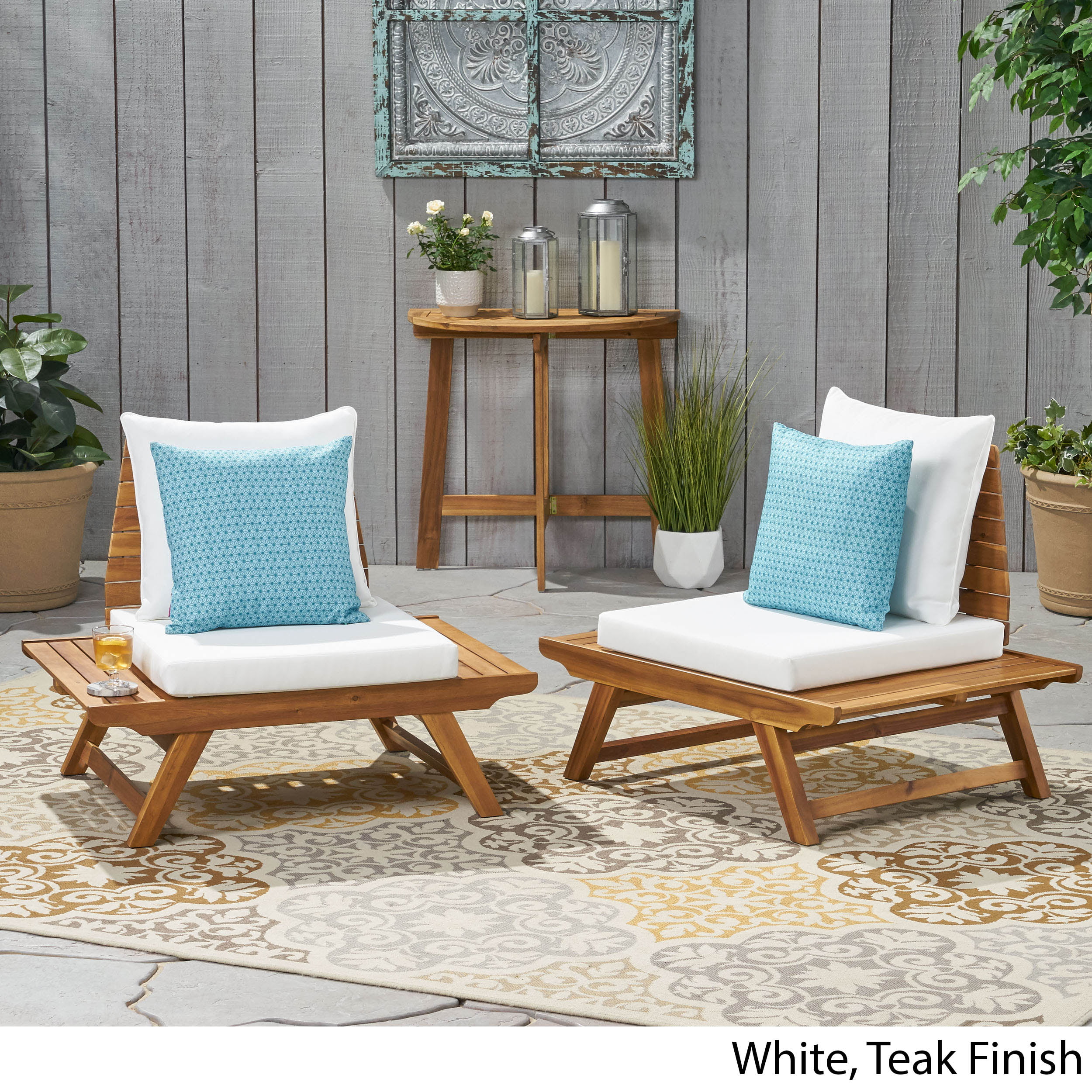Kaiya Outdoor Wooden Club Chairs With, Outdoor Wood Furniture With Cushions