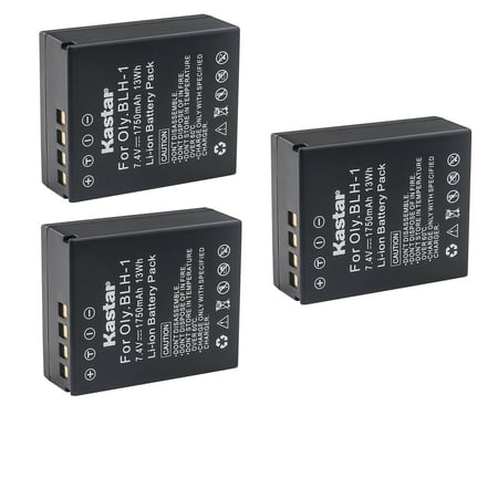 Kastar Fully Decoded Battery 3-Pack Replacement for Olympus BLH-1 BLH-01 PS-BLH1 Battery Olympus OM-D E-M1 Mark II OM-D E-M1 MARKII OM-D E-M1X EM1X OM-D EM1 Mark III OM-D E-M1 MARKIII Camera