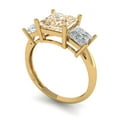 thumbnail image 2 of 2.5 ctw 3 Stone Anniversary Ring for Women | Princess Cut Natural Morganite | Hyperallergenic Solid 18K Yellow Gold, 2 of 5