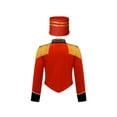 thumbnail image 2 of YIZYIF Kids Girls Marching Band Costume Halloween Circus Lion Tamer Outfit Tassels Button Down Jacket with Hat C Red 6, 2 of 7