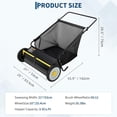thumbnail image 3 of AIKKYS 21" Push Lawn Sweeper with Height Adjustment & 4 Fast Spinning Brushes,3.5 Cu. Ft. Leaf & Grass Collector for Grass Clippings,Leaves & Debris,Black-Yellow Wheels, 3 of 8