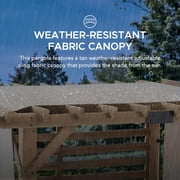 Sunjoy Cedar Pergola 10 x 11 ft. Wooden Hot Tub Pergola with Adjustable Canopy and Privacy Screen