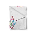 thumbnail image 2 of Letter X Soft Flannel Fleece Throw Blanket, Vibrant Colored Musical Signs and on Capital X Lively ABC Design, Cozy Plush for Indoor and Outdoor Use, 70" x 90", Multicolor, by Ambesonne, 2 of 6