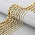thumbnail image 2 of HIJONES Gold Rope Chain Necklace for Men Women Stainless Steel Twist Rope Chain Solid Jewelry Hip Hop Rock Chain 2.4MM 20 Inch Golden, 2 of 6