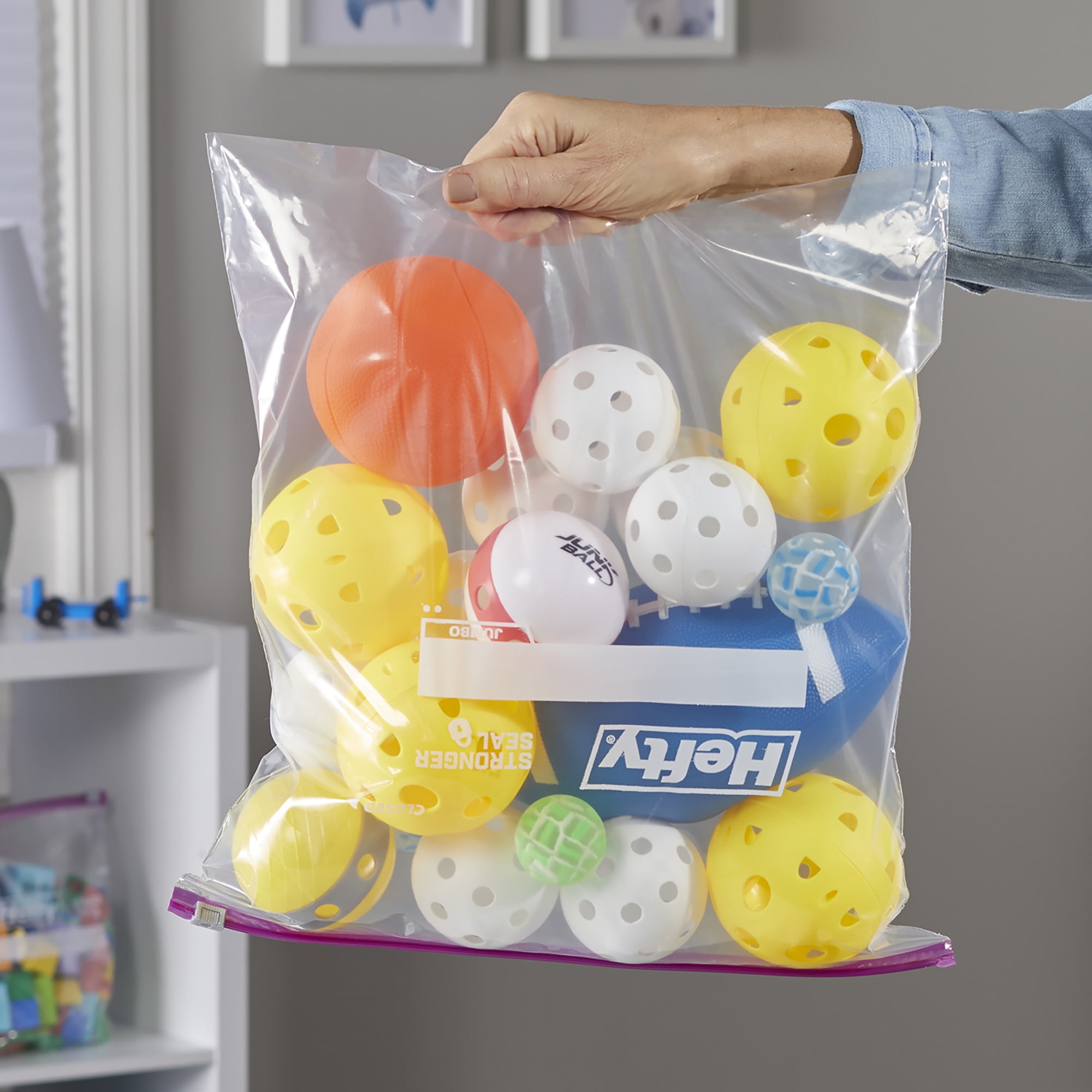 Hefty Slider 2.5 Gallon Jumbo Storage Bags, 10 Count
