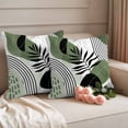 thumbnail image 2 of Boho Geometric Outdoor Waterproof Pillow Covers, Green Ethnic Abstract Stripes Motifs Decorative Square Throw Pillowcase Sofa Cushion Sham for Patio/Couch/Chair, 24"x24" 2 Pack, 2 of 8
