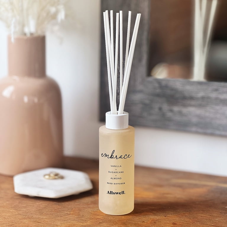 Allswell Embrace Vanilla Sugarcane Almond Reed Diffuser 3 Fl oz 8