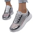 thumbnail image 6 of Womens Shoes,Casual Sneakers Unique Sequined Flat Overseas European Style Comfort Walking Everyday Wear Lightweight Fashion Footwear,Shoes for Women,Silver,8, 6 of 9