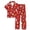 Christmas Reindeer, variant on Girls Pajamas Set 2 Piece Printed Silky Button Down Sleepwear with Short Sleeve Top and Long Pants 5-14 Years