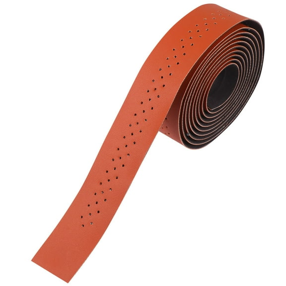 GOOHOCHY Brown PU Leather Handlebar Tape with Feature for Bicycle Use Fits Most Bikes 1 Set