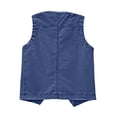 thumbnail image 4 of Denim Sleeveless Vest - Women's Casual Pocketed Jacket, Loose Fit Layering Piece | Baberdicy | Women Autumn Solid Color with Pocket Loose Casual Sleeveless (Dark blue | XL), 4 of 6