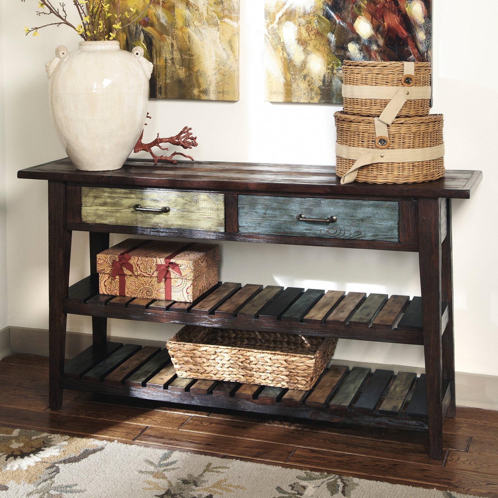 Signature Design By Ashley Mestler Rectangular Brown Sofa Table Signature Design By Ashley Mestler Rectangular Brown Sofa Table Com