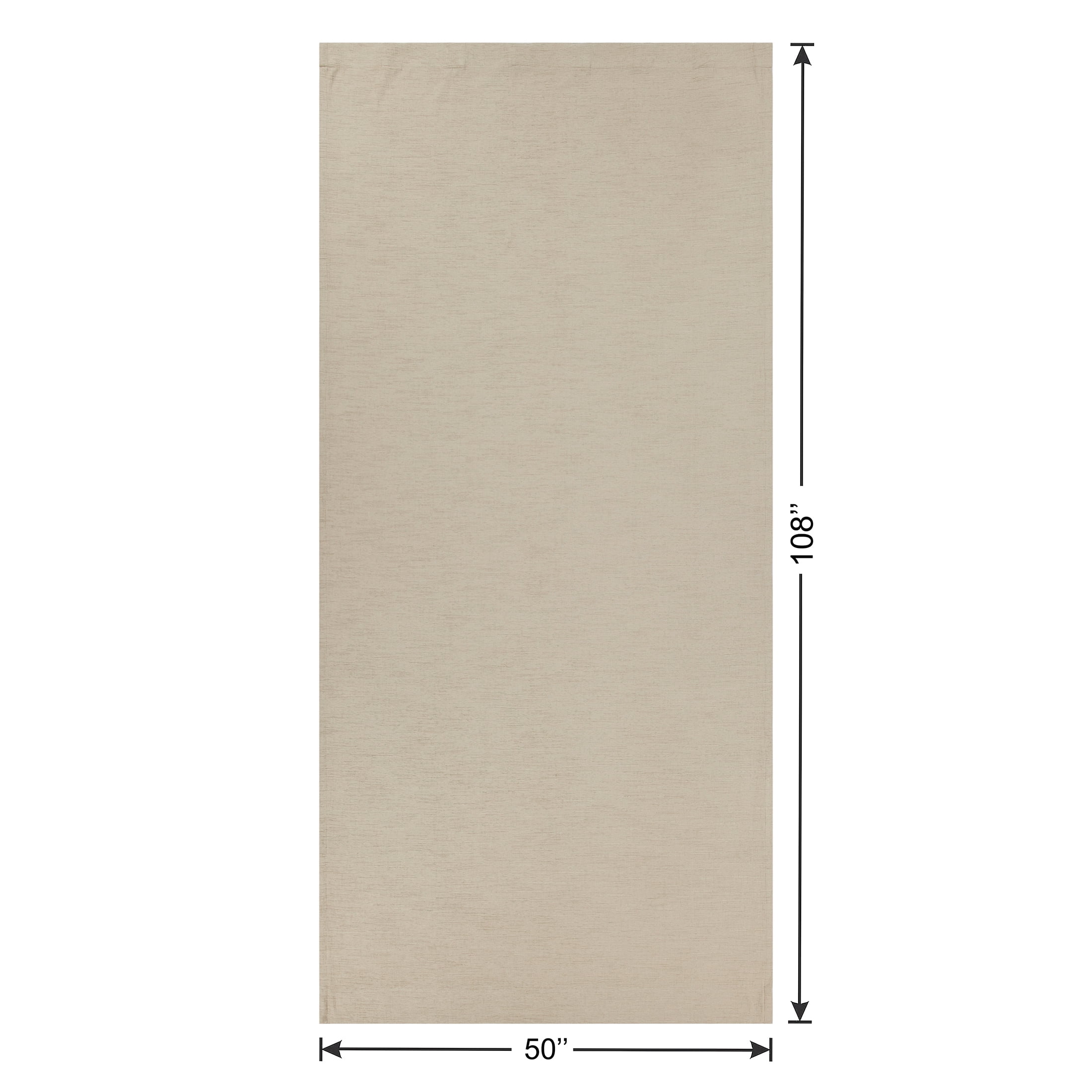 Better Homes & Gardens Textured Solid Chenille Blackout Single Curtain Panel, Beige, 50"W x 108"L