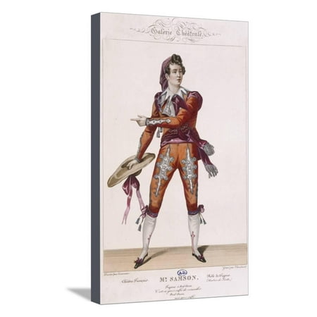 Figaro, Illustration for Barber of Seville or Useless Precaution Stretched Canvas Print Wall Art By Pierre-Augustin Caron De