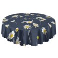 thumbnail image 5 of Round Tablecloth Wrinkle Free 60 Inch Daisy Table Cover Floral Dining Kitchen, 5 of 5
