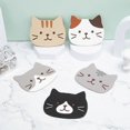 thumbnail image 4 of 5 pcs Cute Silicone Coasters for Mugs, Cute Cat Pattern, Decorative Coasters, Non-Slip Washable Coasters, 4 of 4