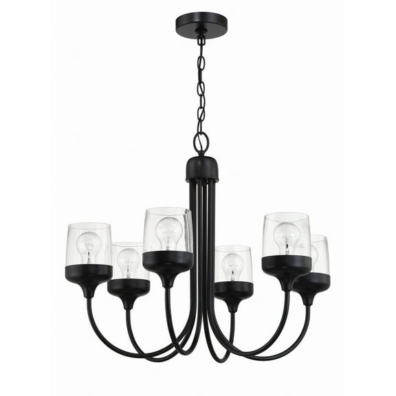 58126-FB Craftmade Lighting Wrenn - 6 Light Chandelier-21.38 Inches Tall and 26 Inches Wide-Flat Black Finish