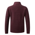 thumbnail image 4 of jsaierl Cardigan Sweaters for Men Knit Mock Neck Full Zip Outwear Long Sleeve Patchwork Slim Sweater Jacket, 4 of 4