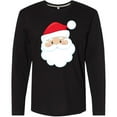thumbnail image 3 of Inktastic Santa Claus, Smiling Santa, Red Hat, White Beard Long Sleeve T-Shirt, 3 of 5